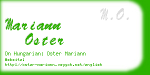 mariann oster business card